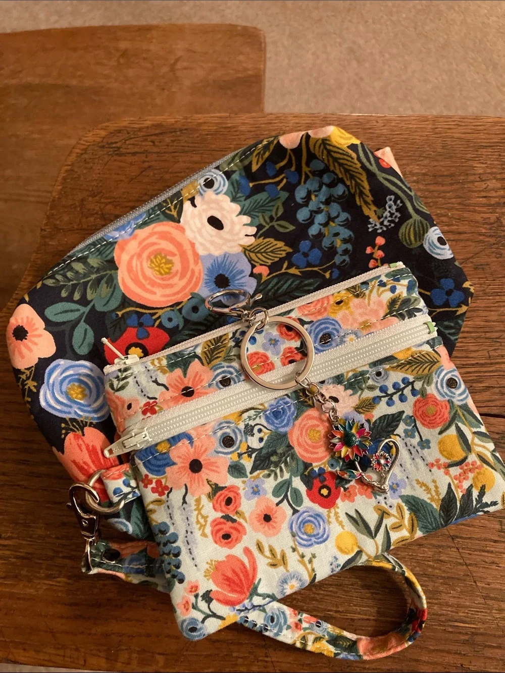 Makeup/Cosmetic Bag & Double Zip Wristlet Wallet Rifle Paper Co Bundle NWOT